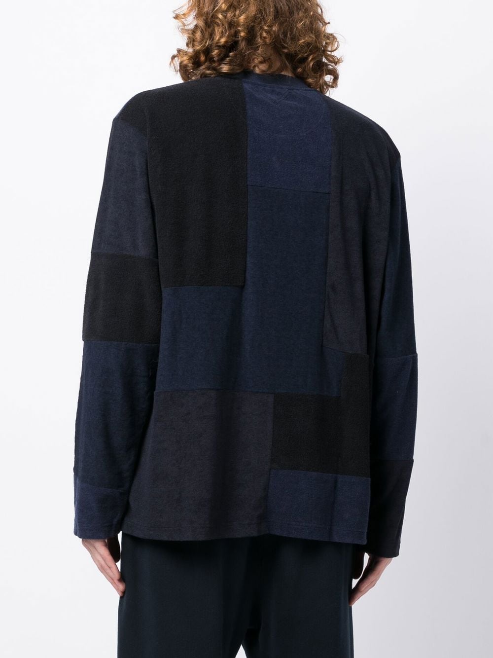 Shop White Mountaineering Slouchy Paneled Jumper In Blue