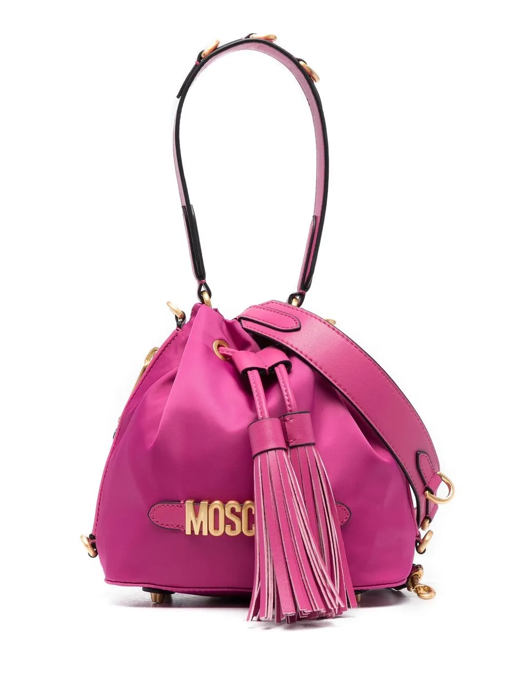 

Moschino bolsa bucket con placa del logo - Morado