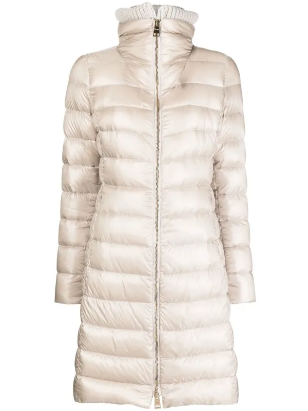 Herno knitted-collar Padded Coat - Brown
