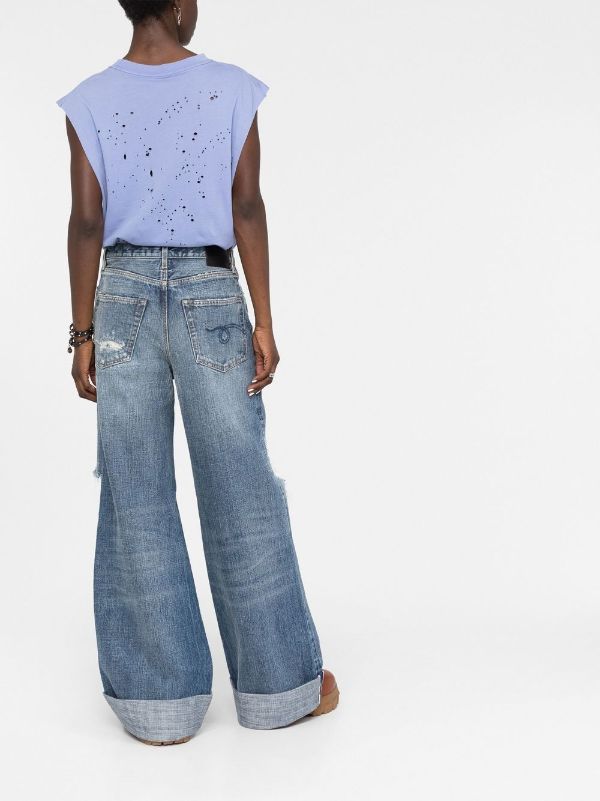 R13 Ripped wide leg Jeans Farfetch