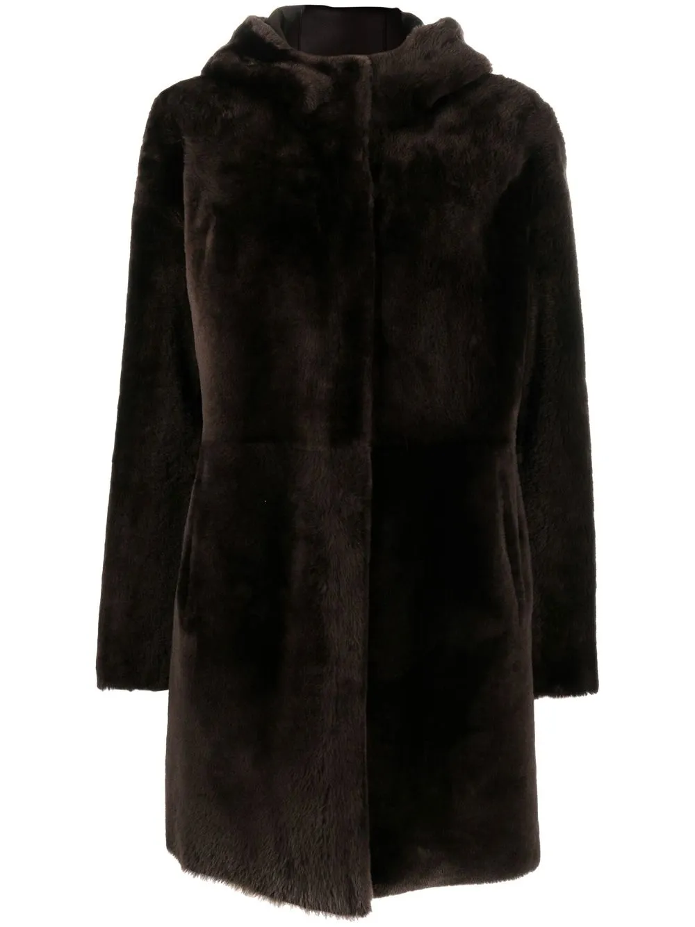 

Arma slouchy-hood sheepskin coat - Brown