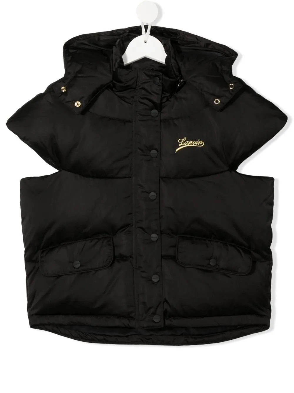 

Lanvin Enfant TEEN quilted hooded gilet - Black
