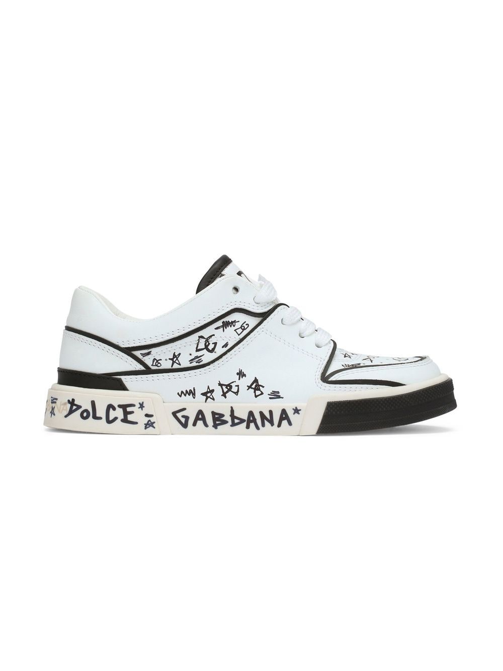 Dolce & Gabbana Kids Sneakers met graffiti-print - Wit
