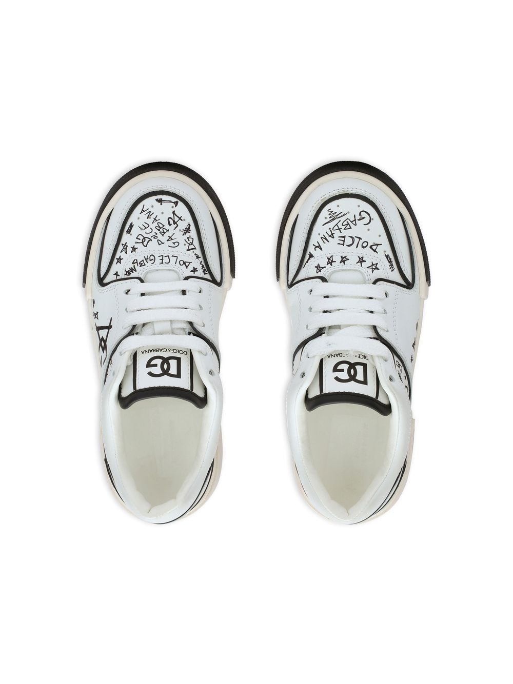 Shop Dolce & Gabbana Graffiti-print Low-top Sneakers In White
