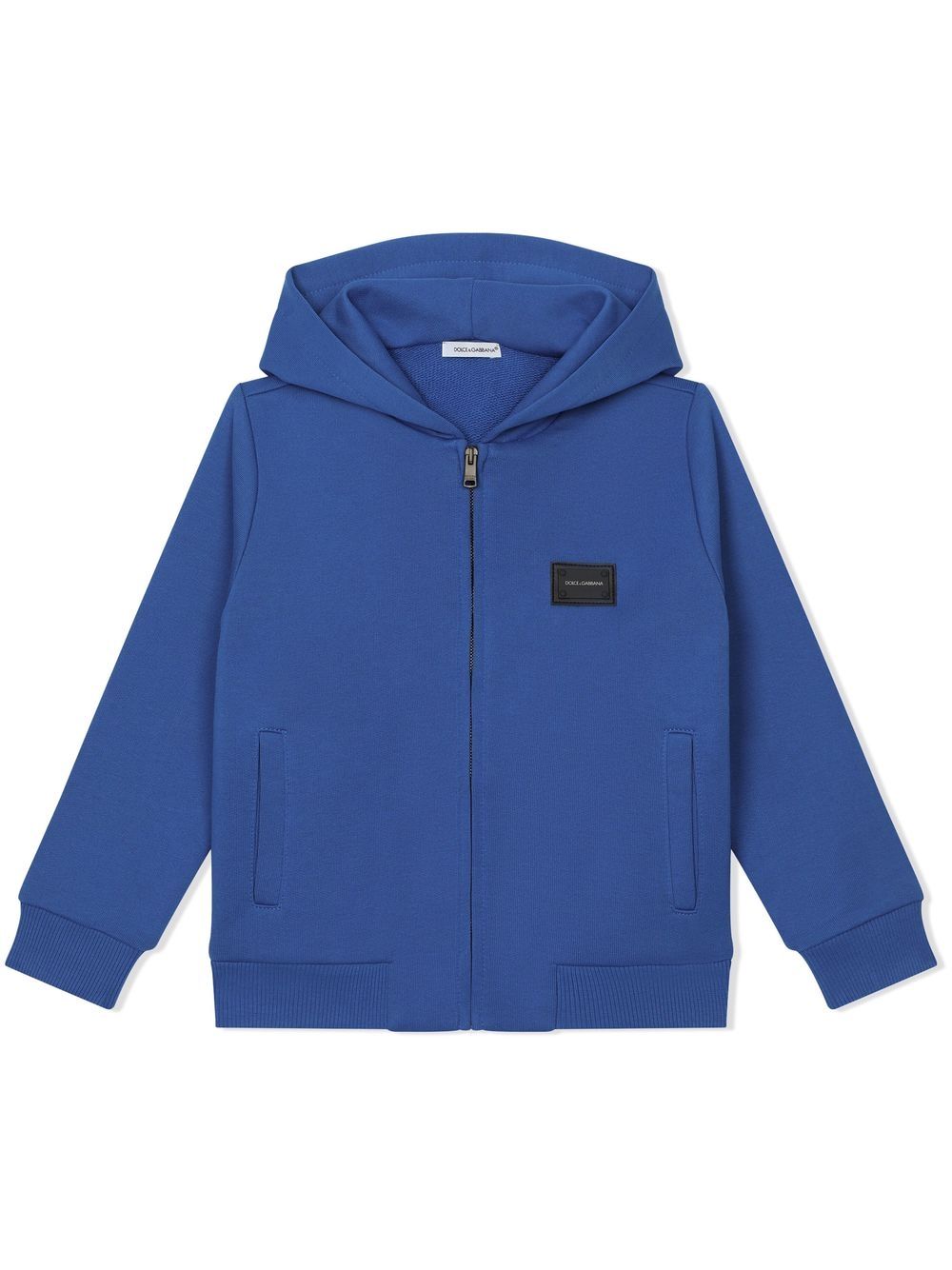 Dolce & Gabbana Kids logo-tag zip-up hoodie - Blue