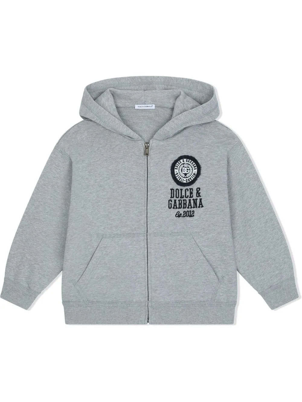 

Dolce & Gabbana Kids hoodie con parche del logo - Gris