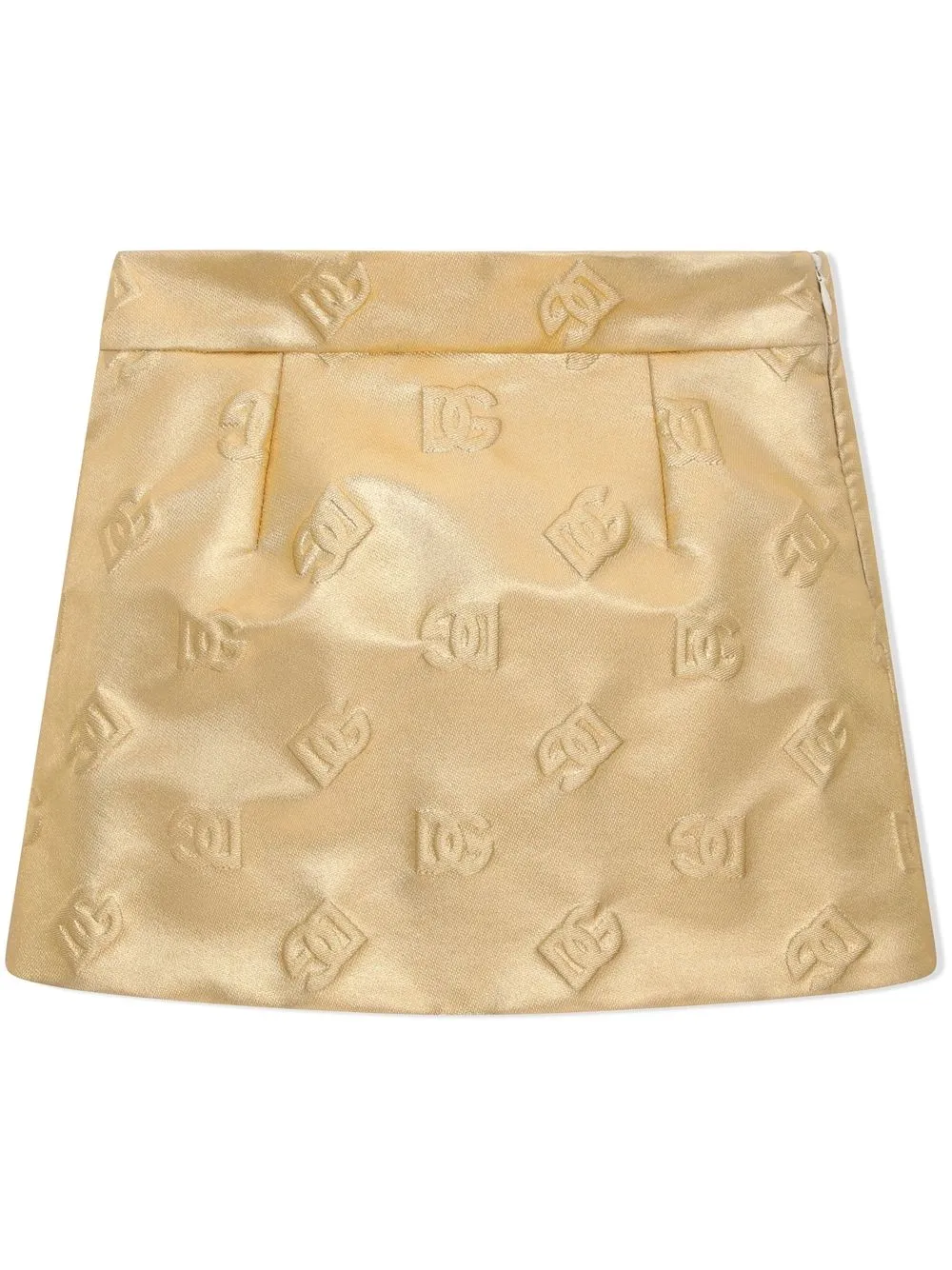 

Dolce & Gabbana Kids falda corta con logo en relieve - Dorado