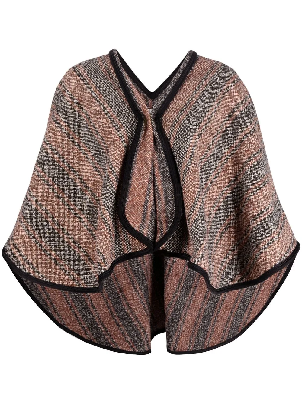 

Forte Forte striped-pattern short cape - Brown