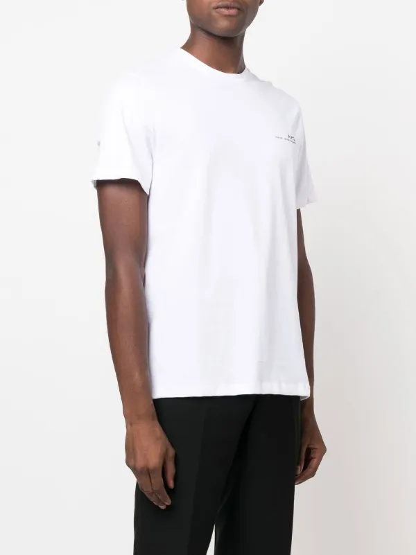 ◆A.P.C◆ アイテム ロゴTシャツ コットン ホワイト A.P.C. ホワイト コットンTシャツ ロゴ刺繍アウトレット ショ