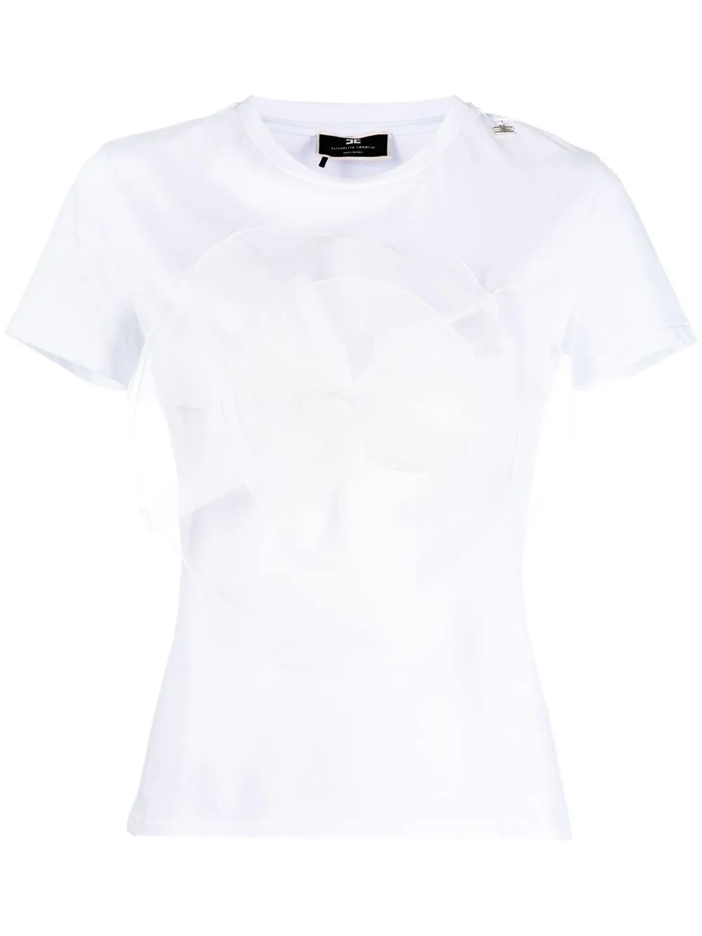 

Elisabetta Franchi rose appliqué T-shirt - White