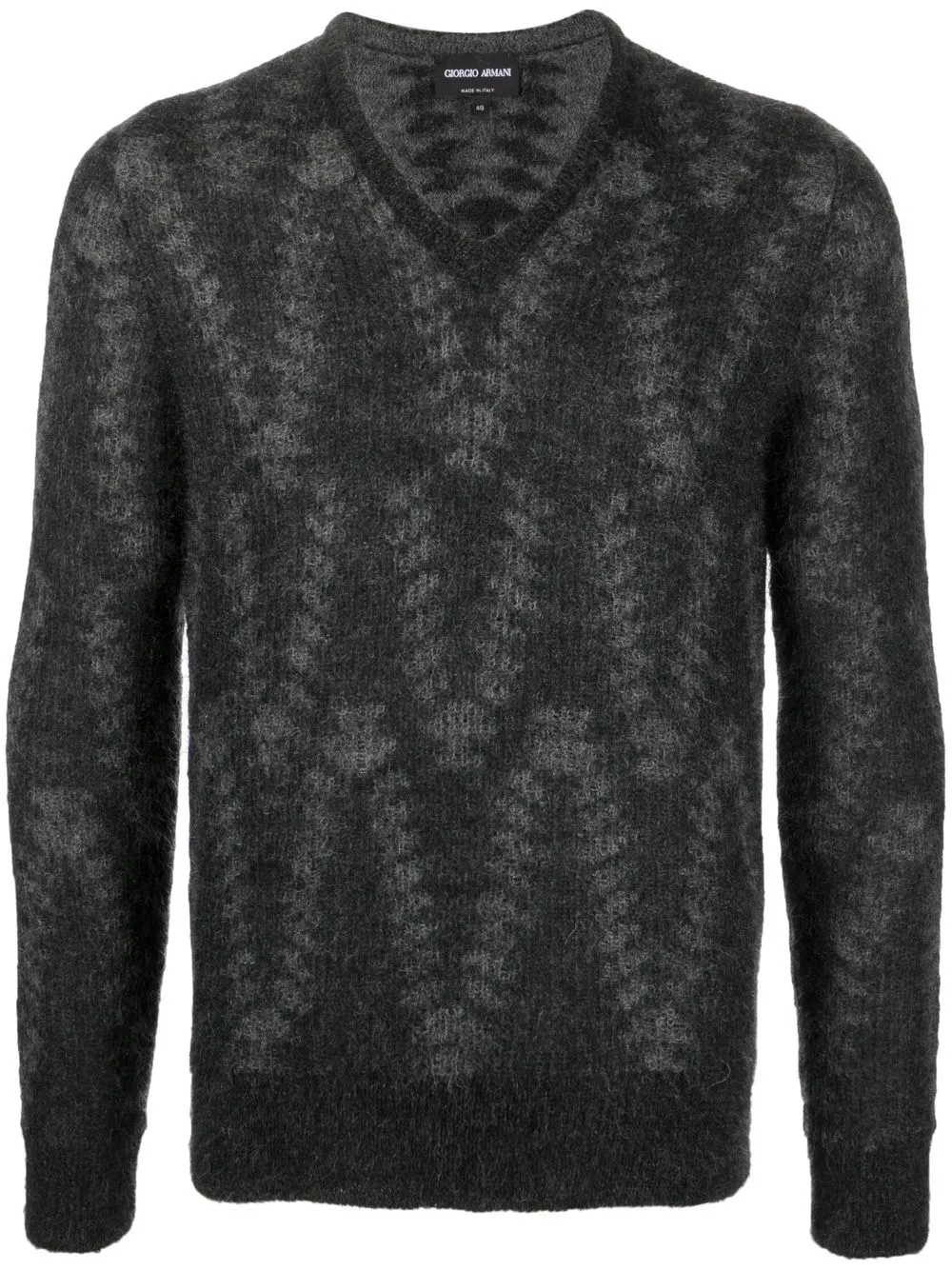 Giorgio Armani chevron-pattern mohair-wool Jumper - Farfetch