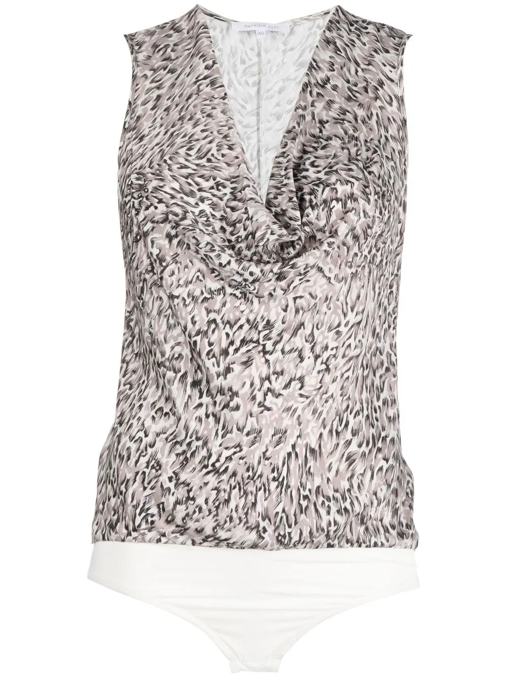 

Patrizia Pepe patterned ruched vest - Grey