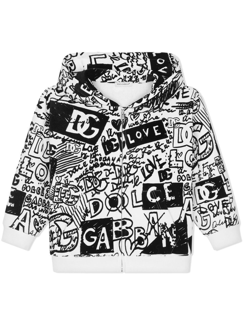 

Dolce & Gabbana Kids graffiti-print cotton hoodie - White