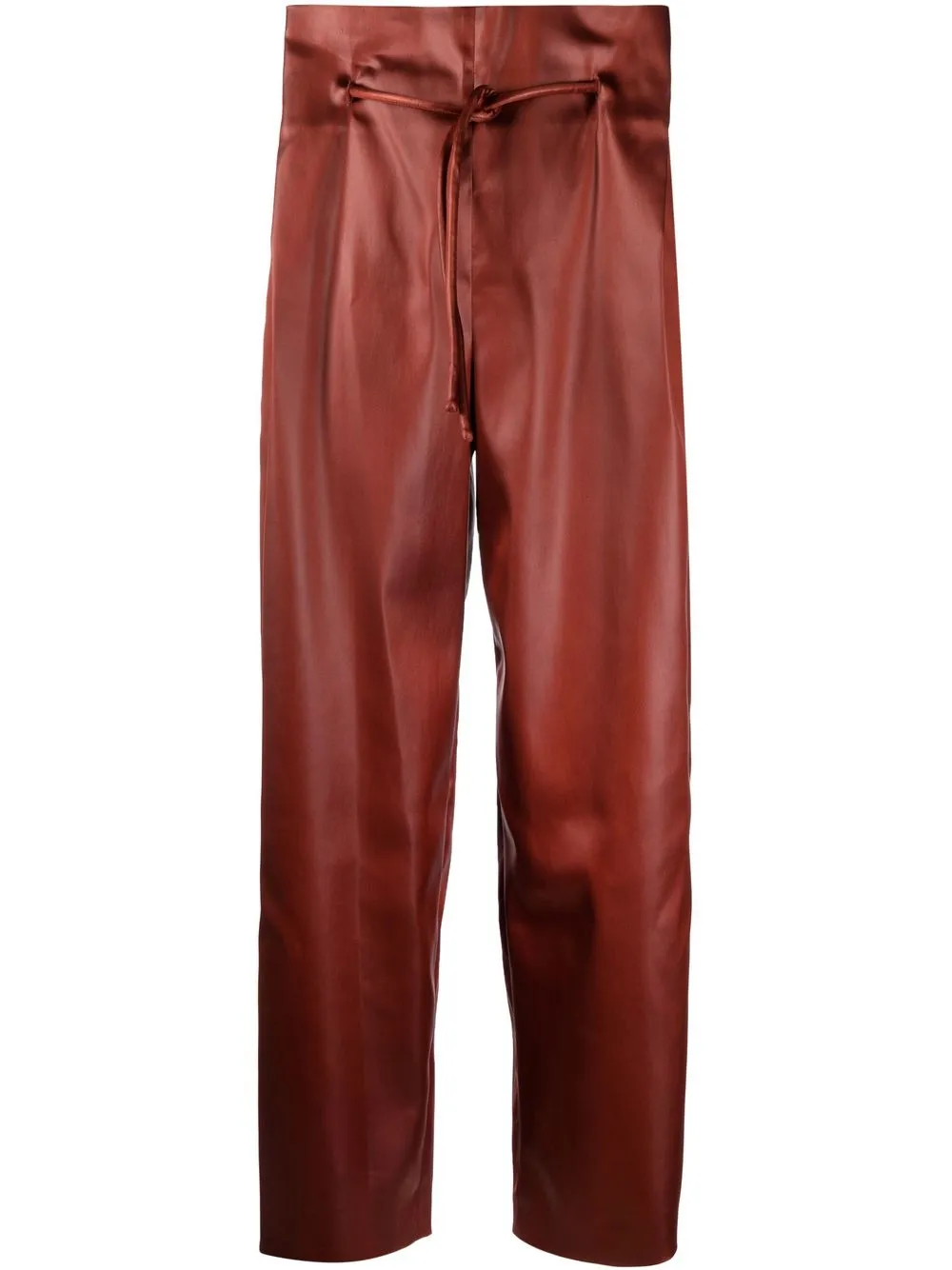 

Genny cropped paperbag-waist trousers - Brown