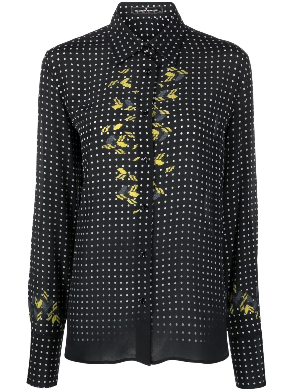 

Ermanno Scervino camisa de seda con estampado de lunares - Negro