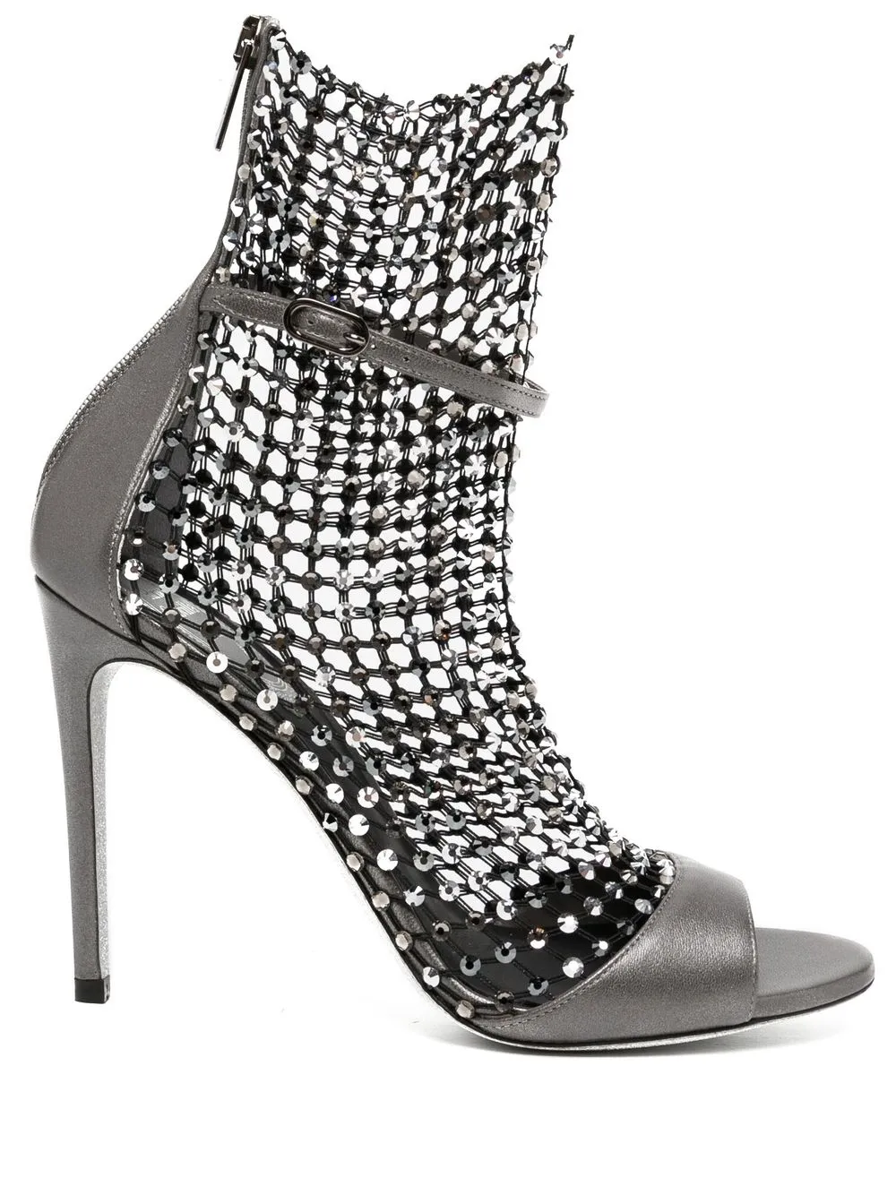 

René Caovilla sandalias Mekong con detalles de cristal y tacón de 90mm - Gris