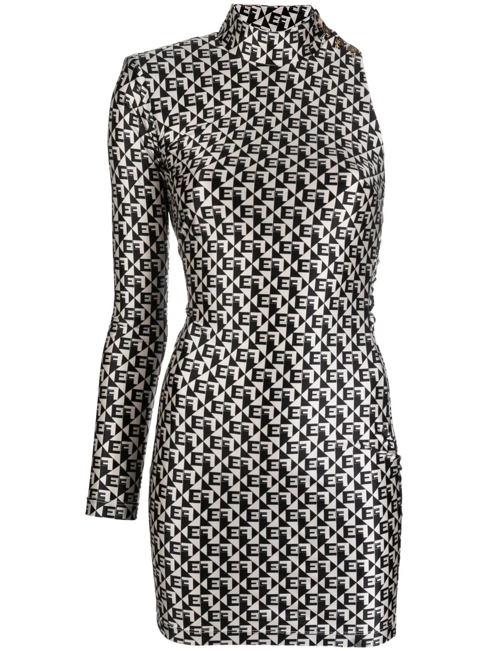 

Elisabetta Franchi vestido con monograma estampado - Blanco