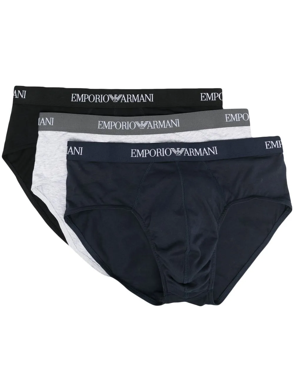 

Emporio Armani pack de tres calzones con logo - Azul