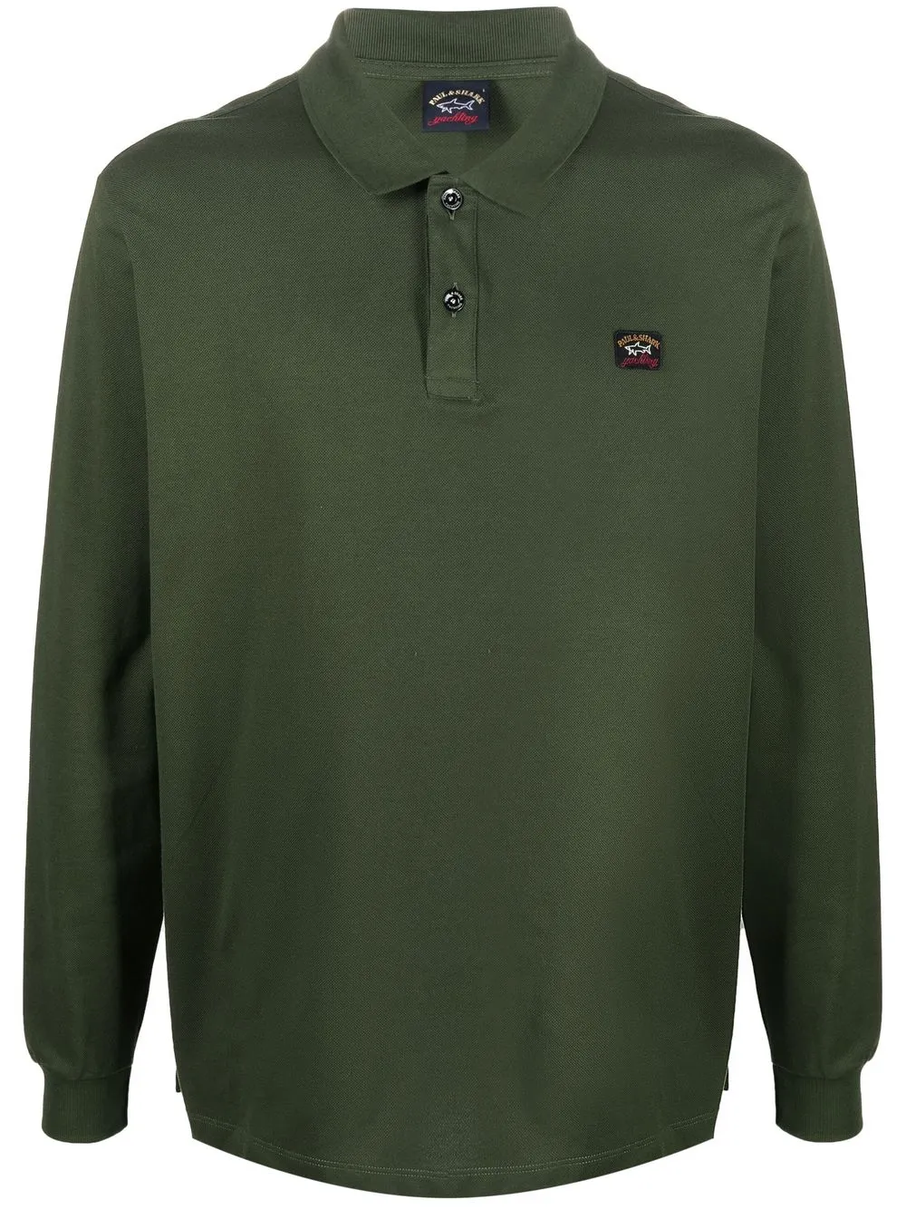 

Paul & Shark logo-patch long-sleeve polo shirt - Green