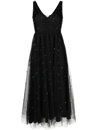 RED Valentino rhinestone-embellished Point d'esprit Dress - Farfetch