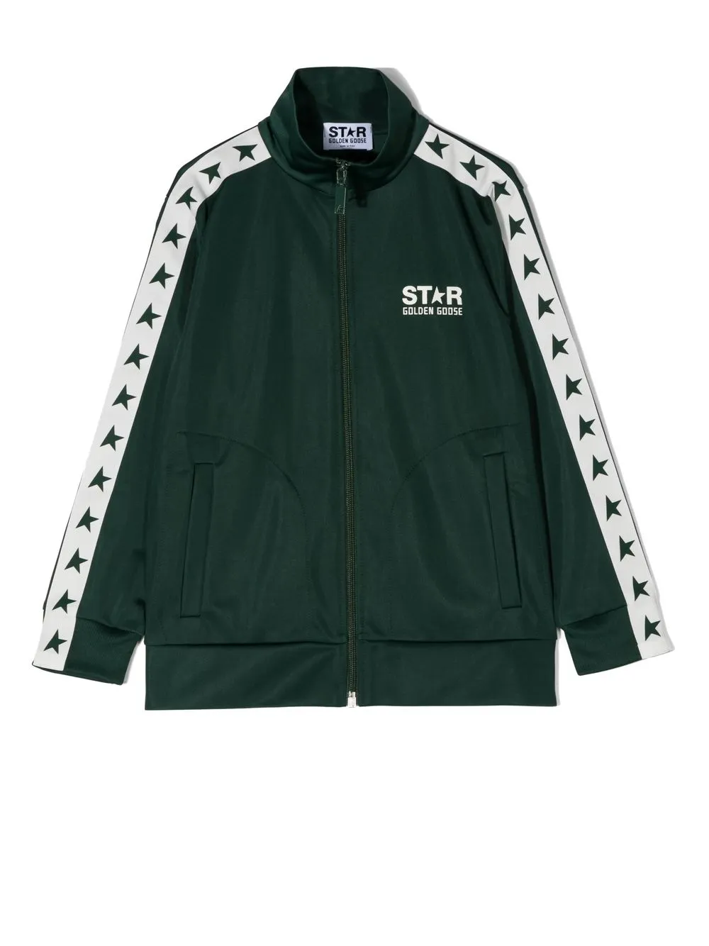 

Golden Goose Kids logo-print zipped track jacket - Green