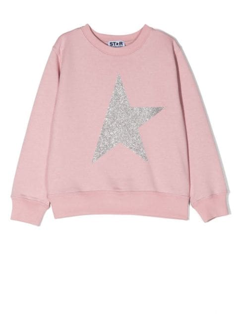 Golden Goose Kids glitter star-patch cotton sweatshirt 