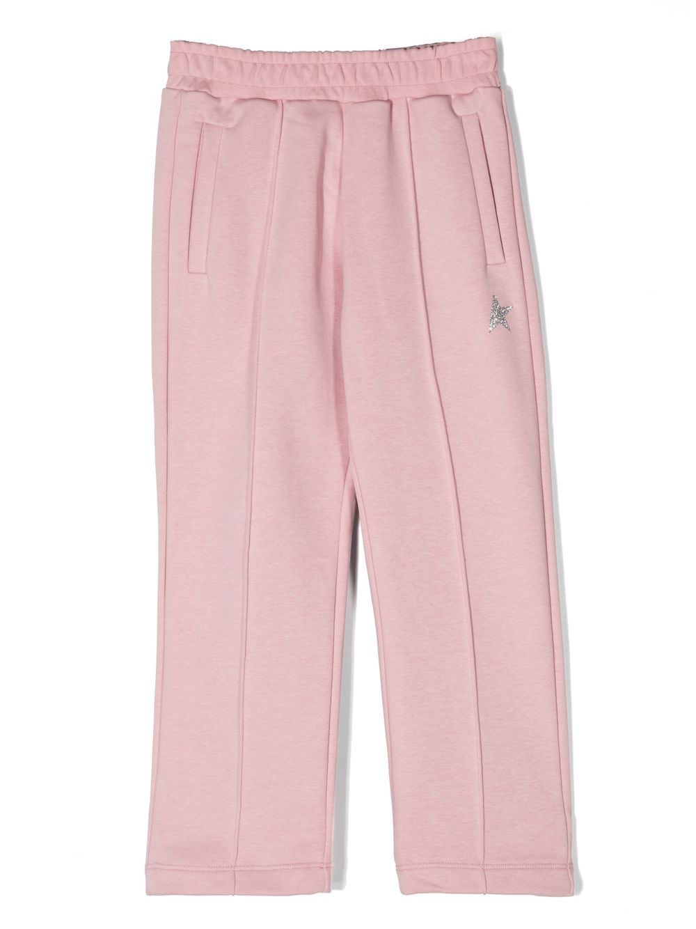 Golden Goose Kids glitter star-patch track pants - Pink