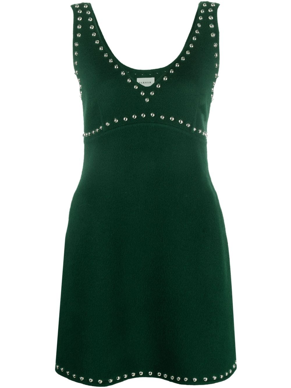 P.A.R.O.S.H. stud-embellished wool dress - Green