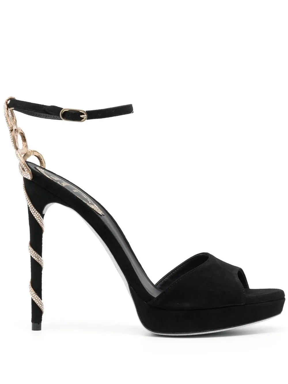 

René Caovilla Morgana crystal-embellished sandals - Black