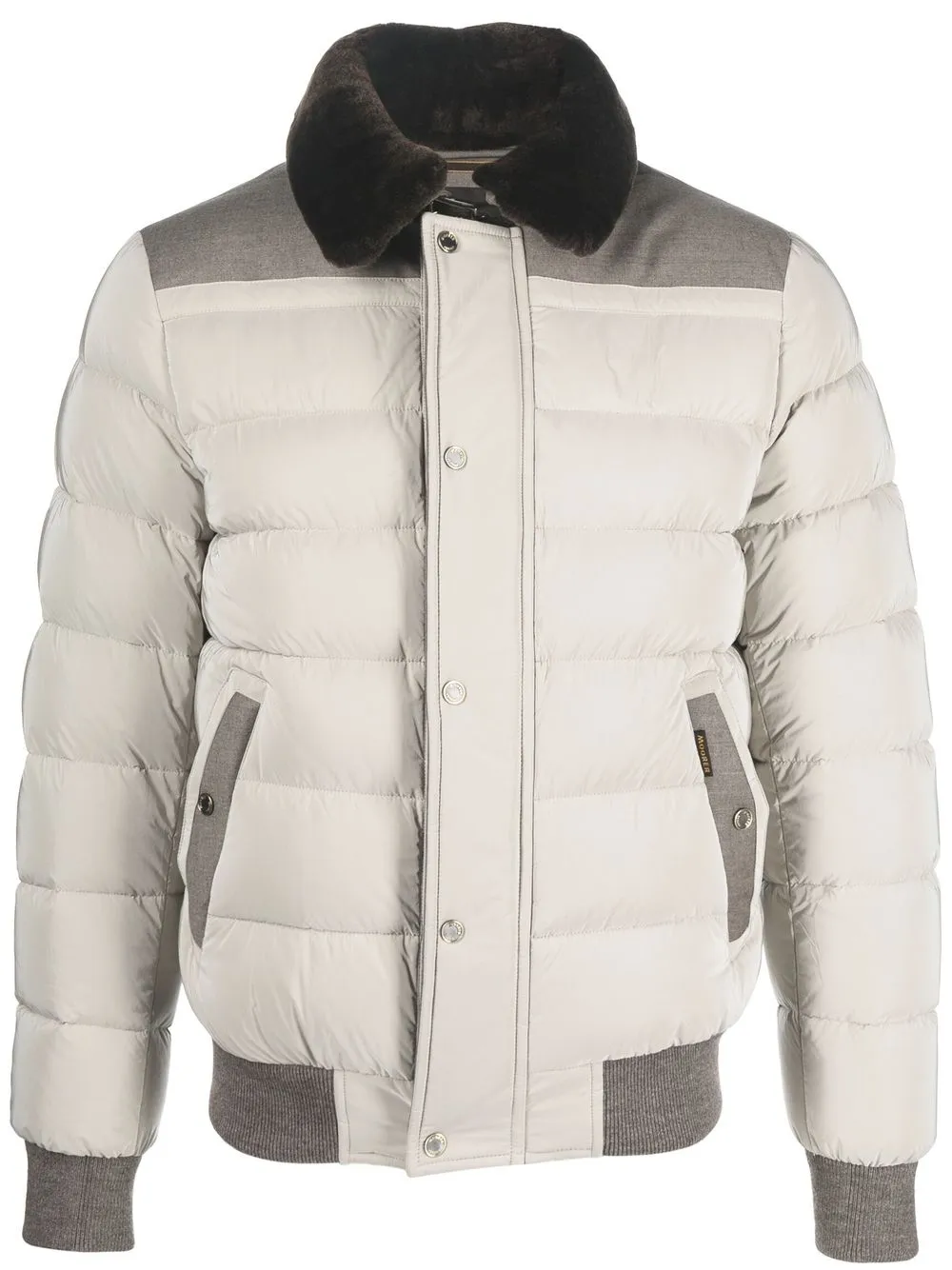 

Moorer colour block quilted jacket - Neutrals