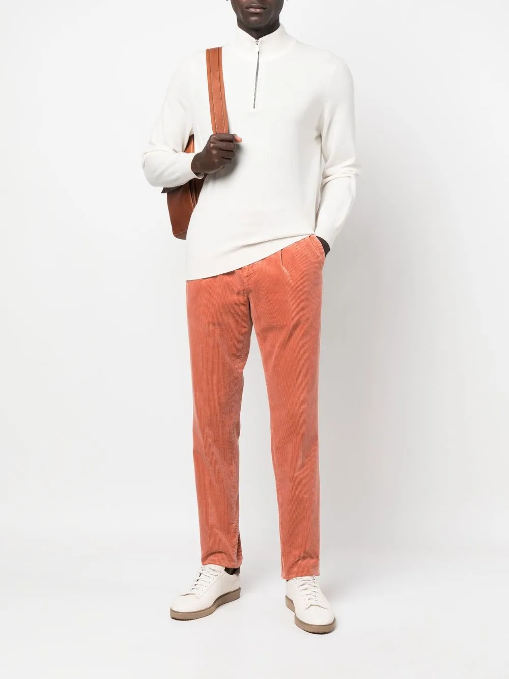 Brunello Cucinelli Ribfluwelen broek - Oranje