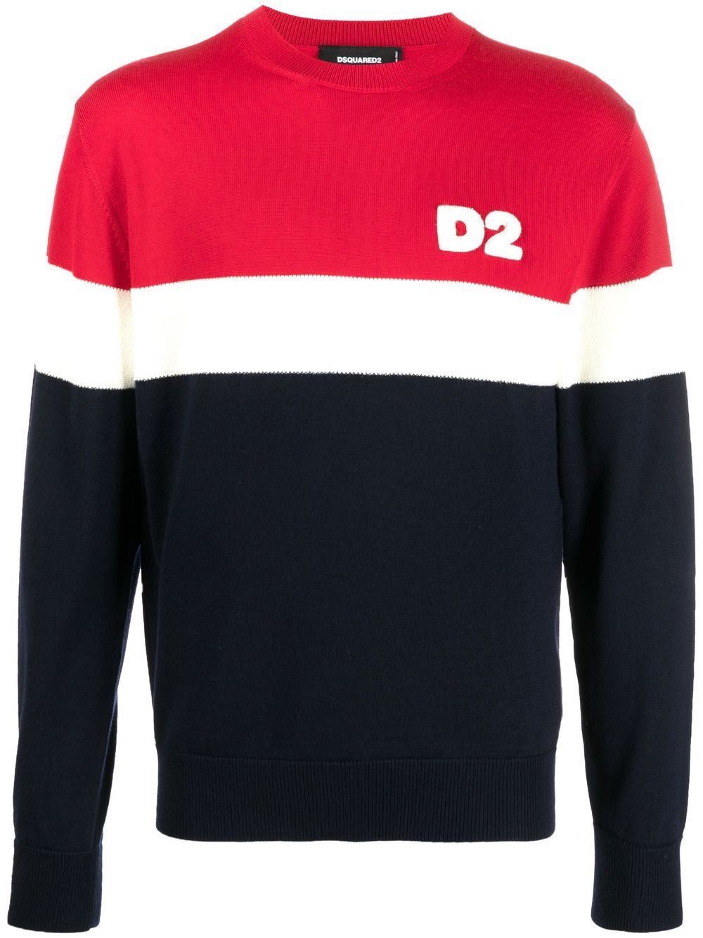 DSQUARED2 colour-block wool jumper - Blue