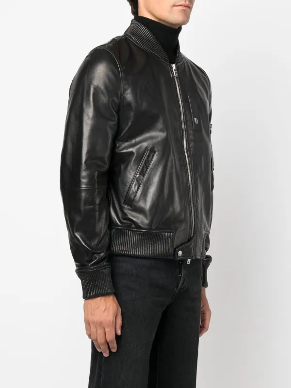 AMIRI Leather Bomber Jacket | Black | FARFETCH