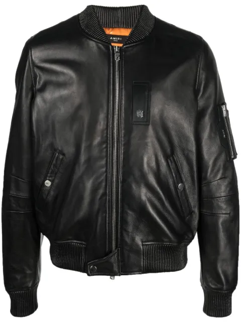 AMIRI leather bomber jacket