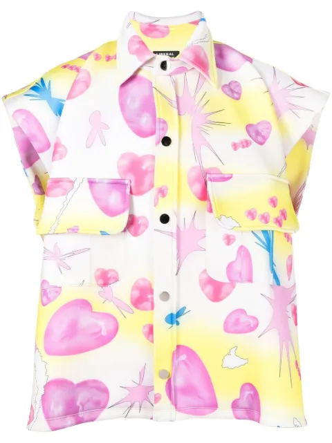 Liberal Youth Ministry illustration-print button-up gilet