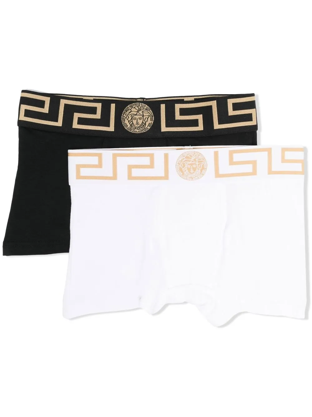 

Versace Kids pack de dos bóxeres con ribete de Greca - Negro