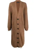 DSQUARED2 extra-long distressed knitted cardigan - Brown
