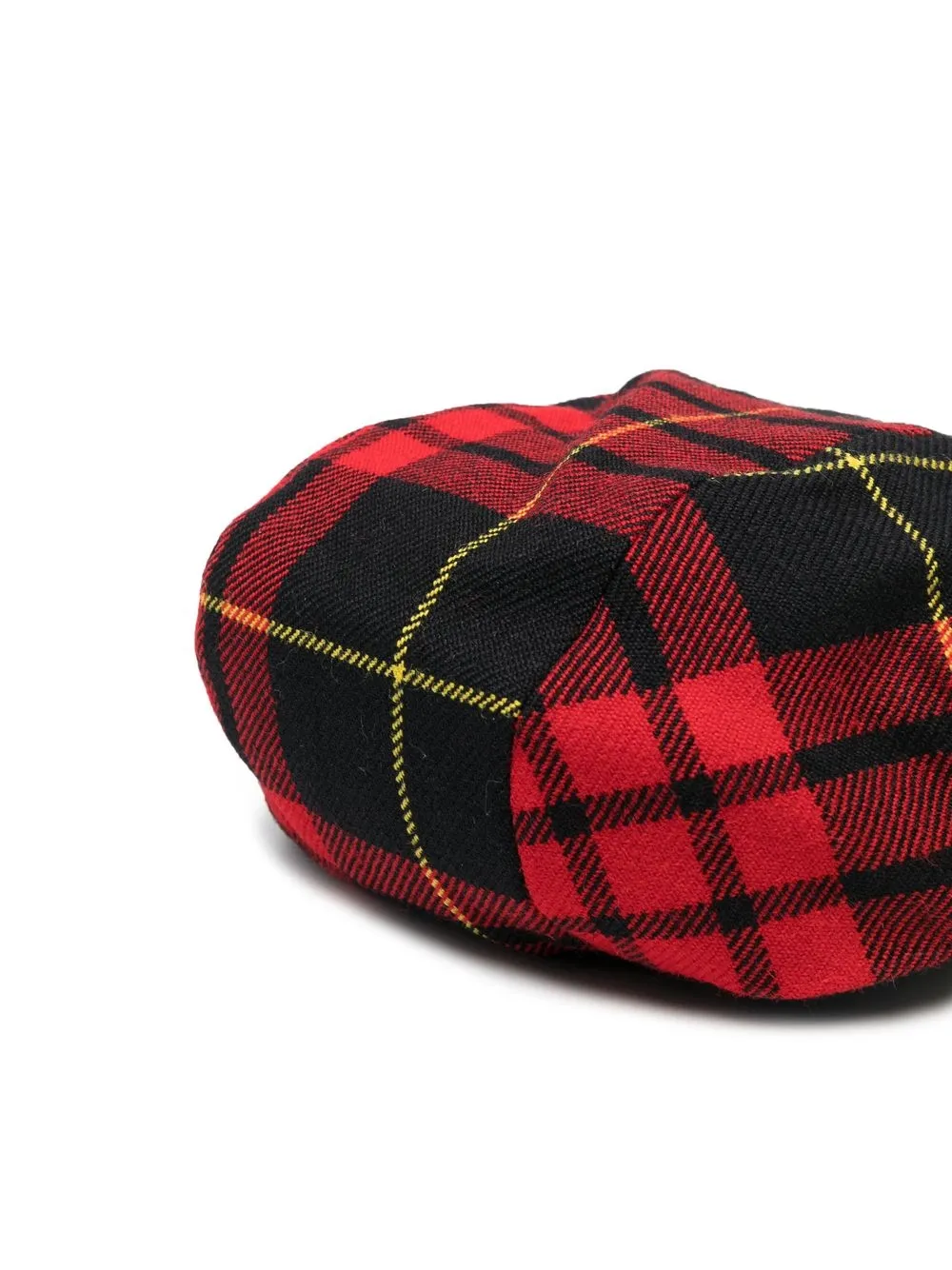 Image 2 of Marine Serre Regenerated tartan logo-patch beret