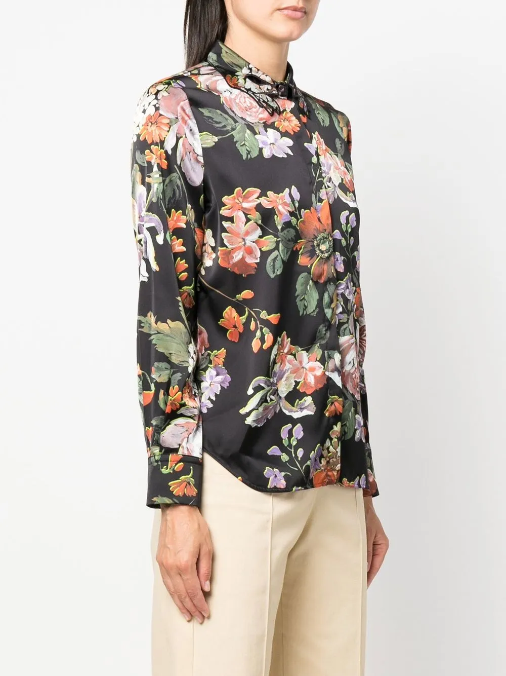  Vivetta Hemd Mit Blumen Print   Schwarz 