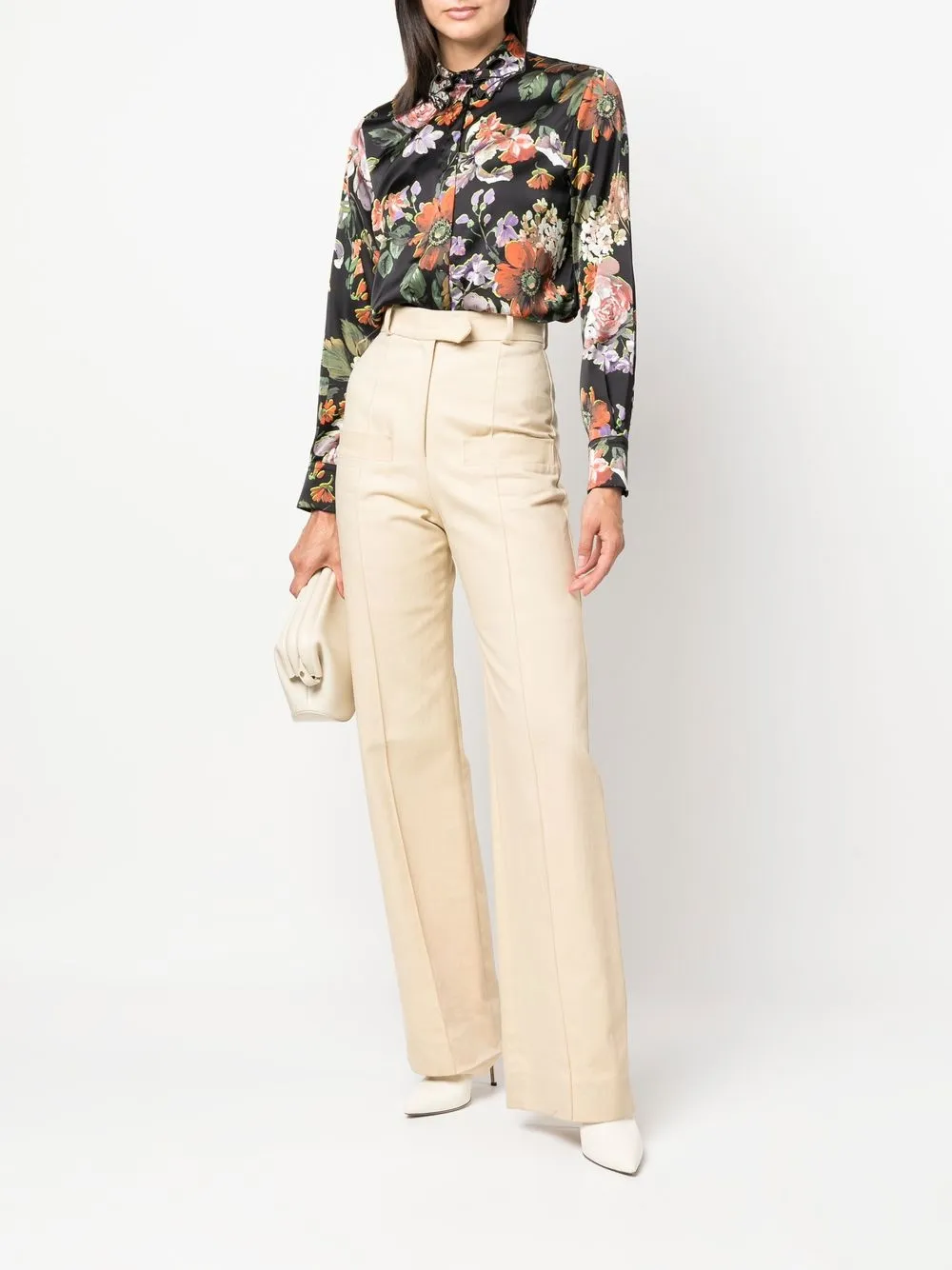  Vivetta Hemd Mit Blumen Print   Schwarz 