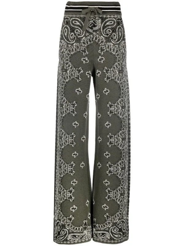 XXS TAUPE AMIRI BANDANA KNIT SWEATPANT（XS GREEN AMIRI BANDANA 