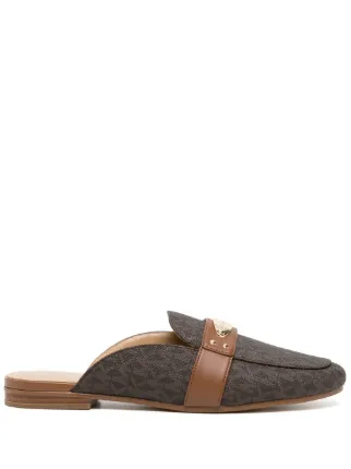 Michael Kors monogram pattern Leather Mules Farfetch