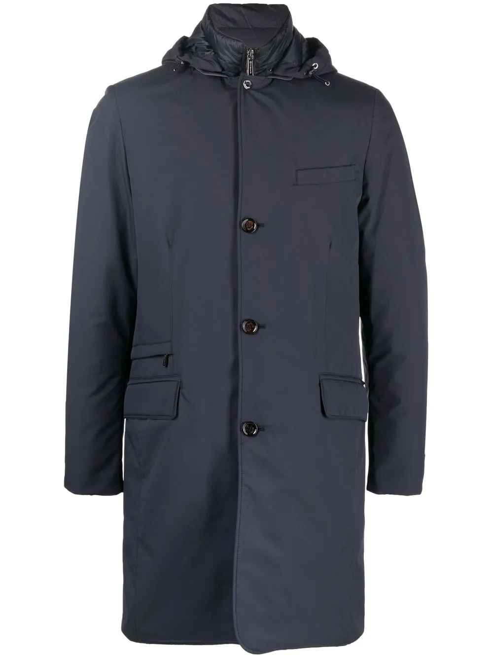 

Moorer button-up hooded jacket - Blue