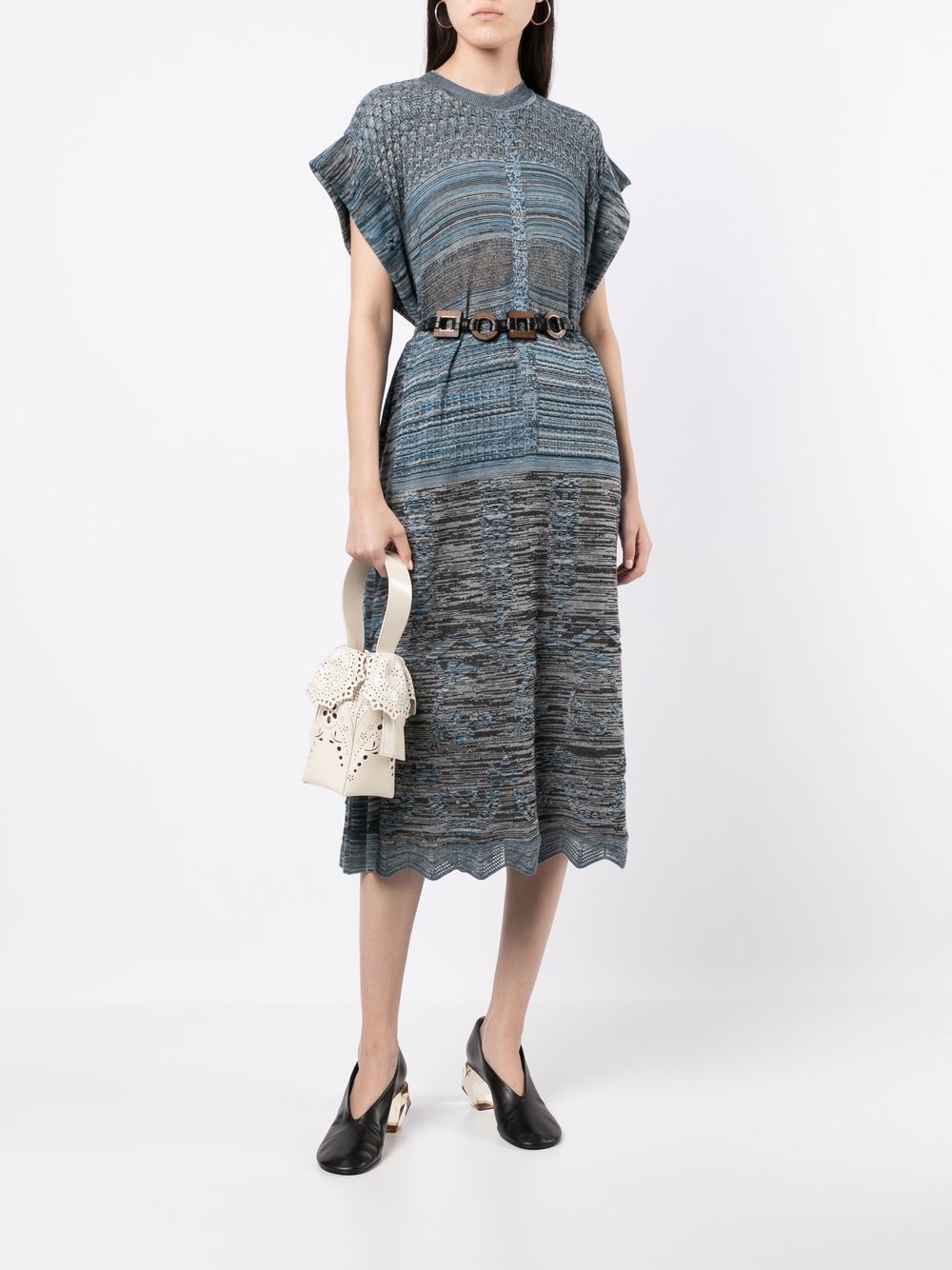 Mame Kurogouchi cap-sleeve Knitted Midi Dress - Farfetch