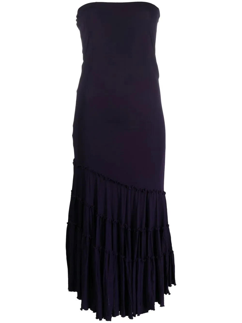 

Jean Paul Gaultier Pre-Owned vestido strapless con ribete de flecos 2000 - Morado