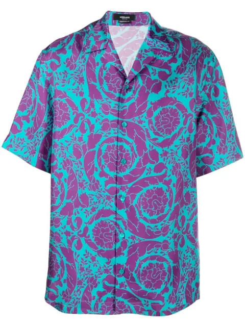 Versace floral-print silk shirt