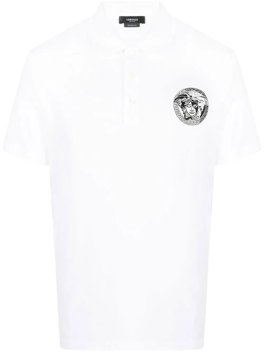 

Versace playera tipo polo con parche Medusa - Blanco