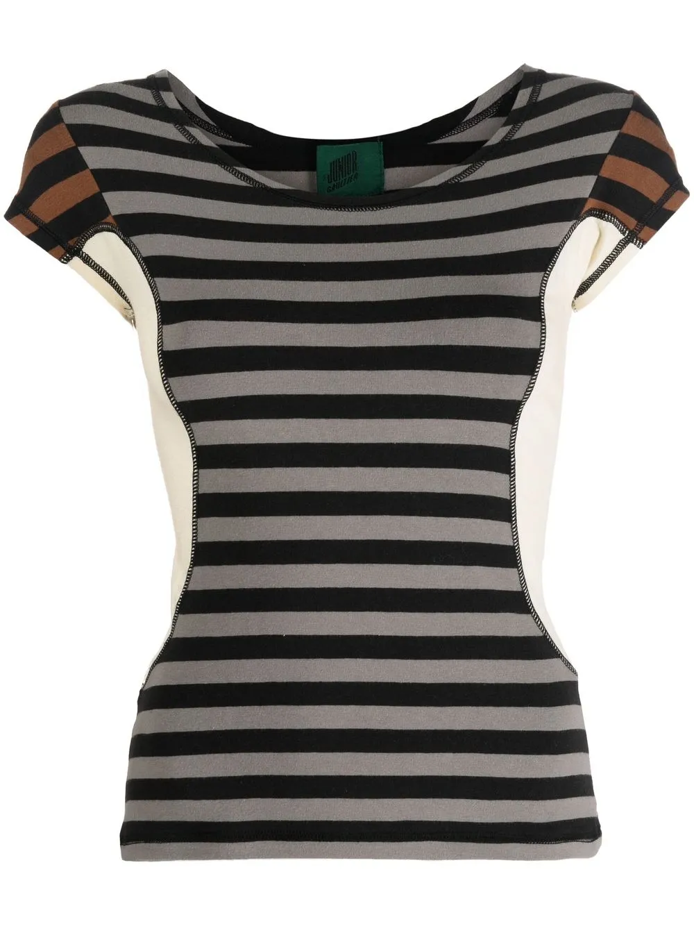 

Jean Paul Gaultier Pre-Owned playera a rayas con cuello redondo 1980 - Gris