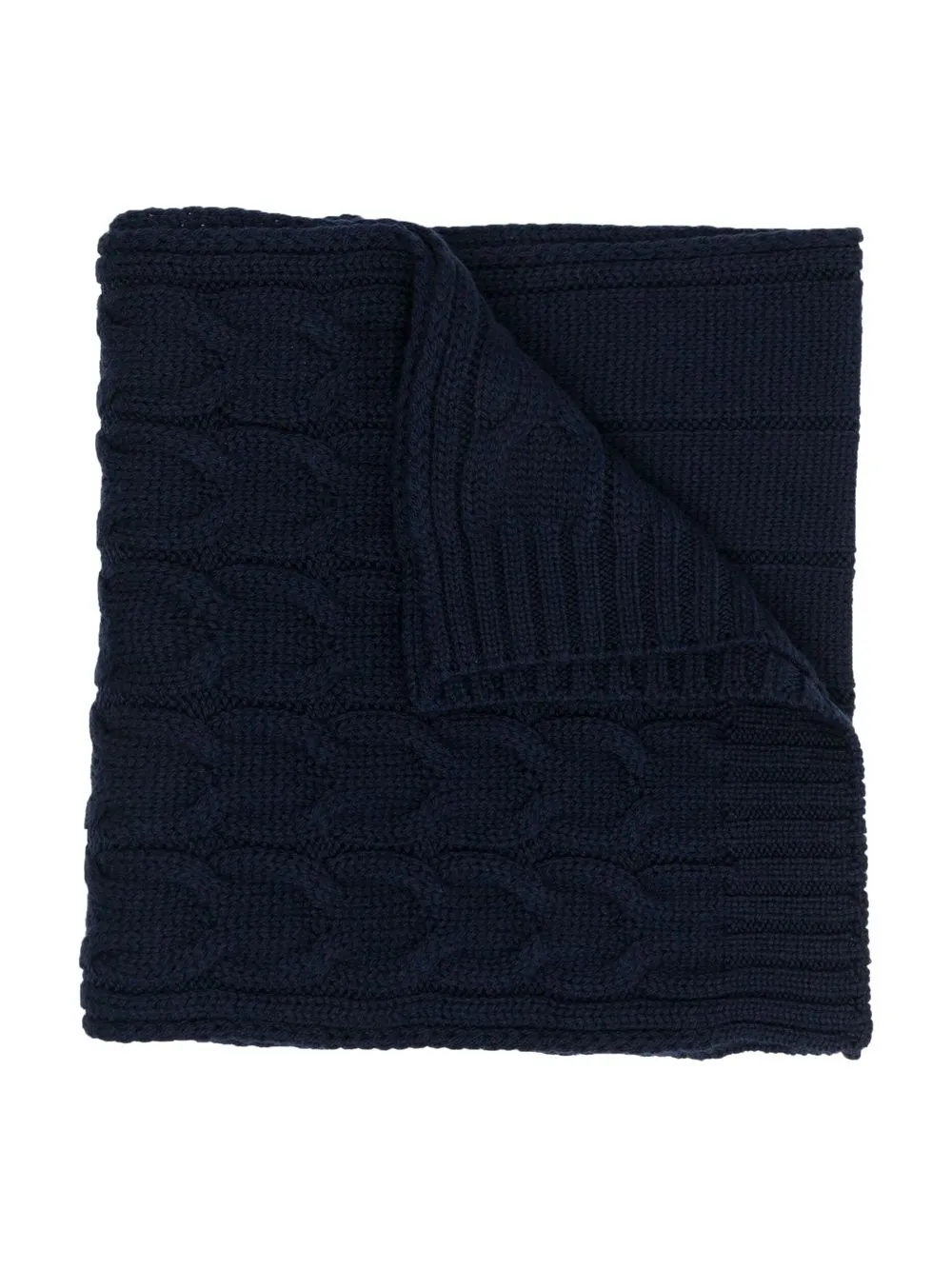 

Moncler Enfant chunky-cable-knit logo scarf - Blue