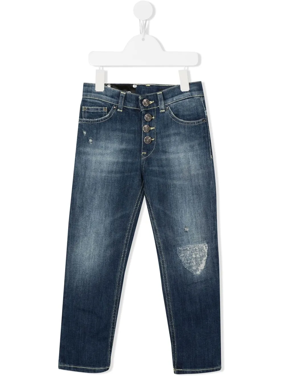 

DONDUP KIDS jeans rectos con acabado envejecido - Azul